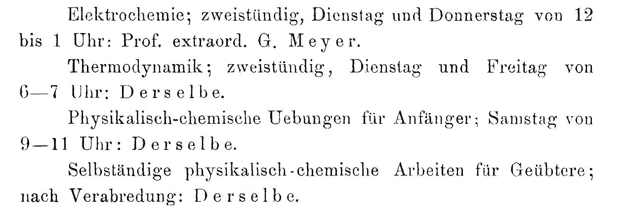 Vorlesungsverzeichnis 1900